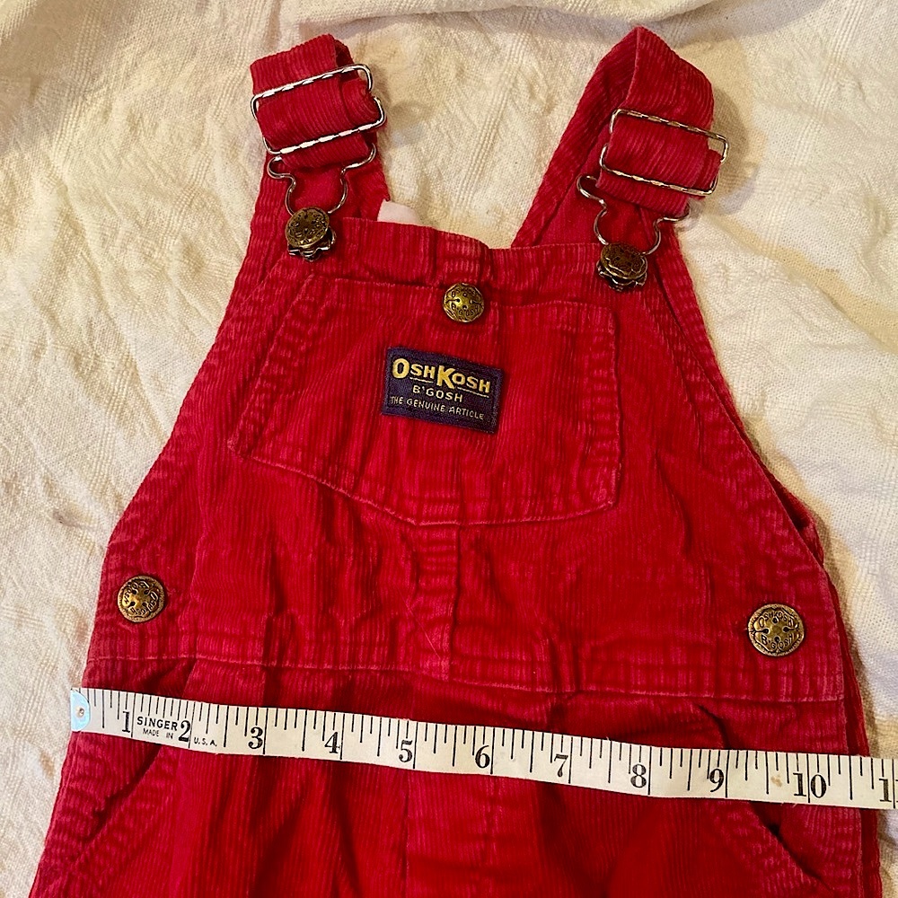 Vintage EUC OshKosh B’Gosh Red Corduroy Overalls